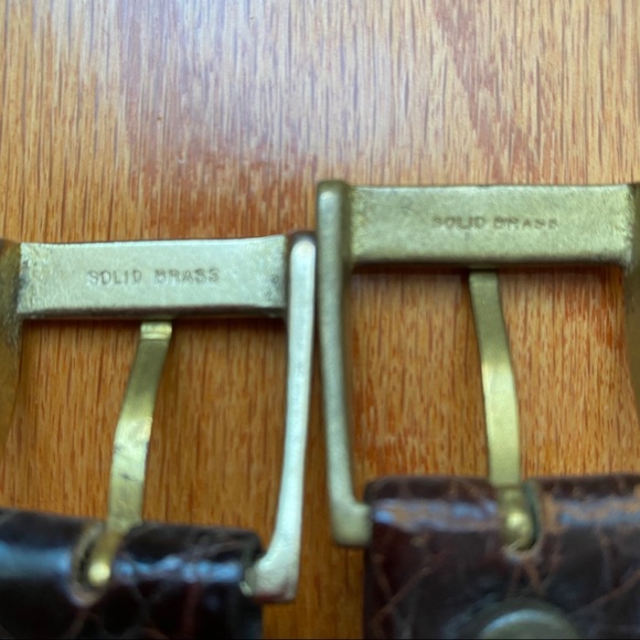 Vintage 60’s alligator belt -solid brass buckle main image 11
